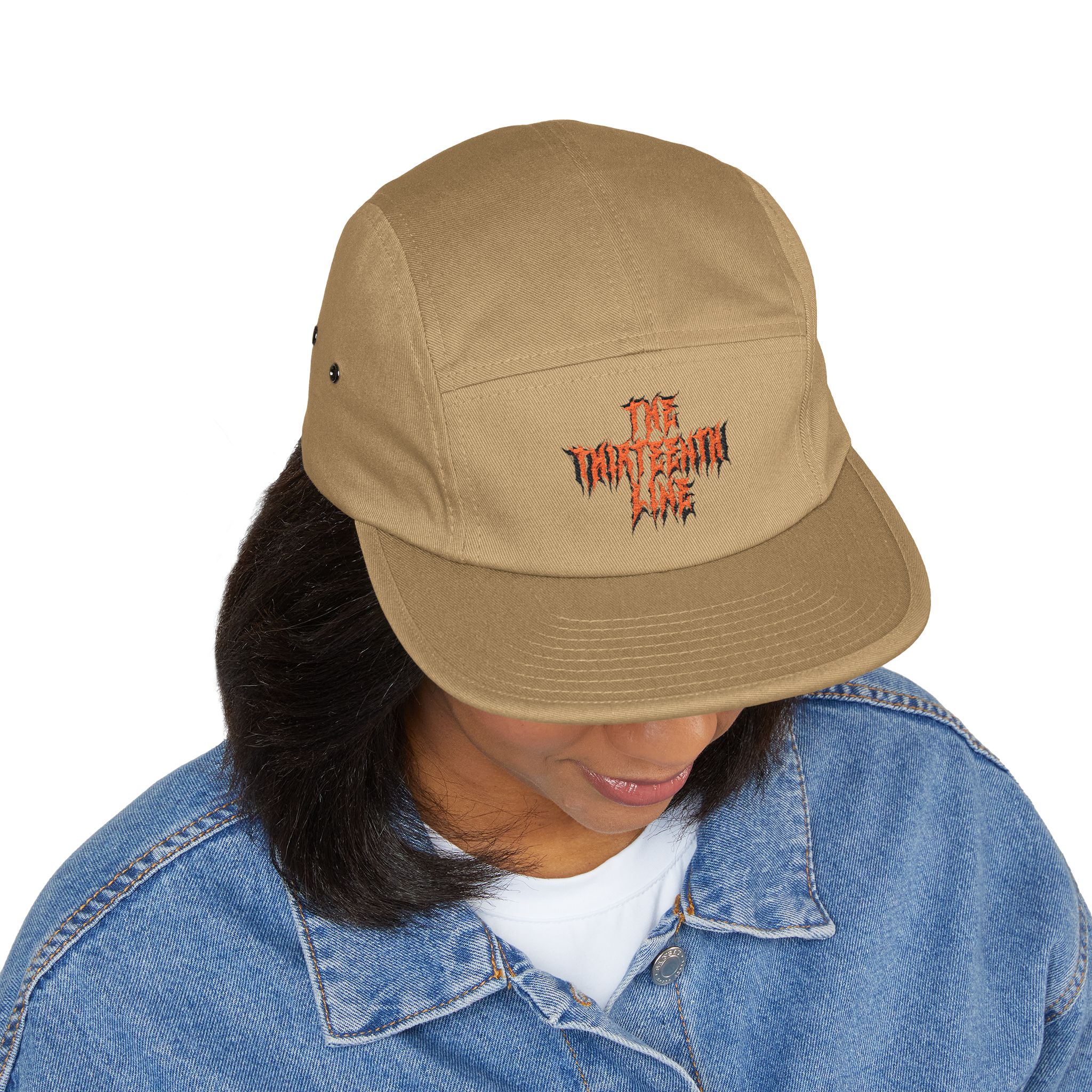 “13” Embroidered 'The Harbinger' 5-Panel Cap — Khaki Streetwear Hat - Image 7