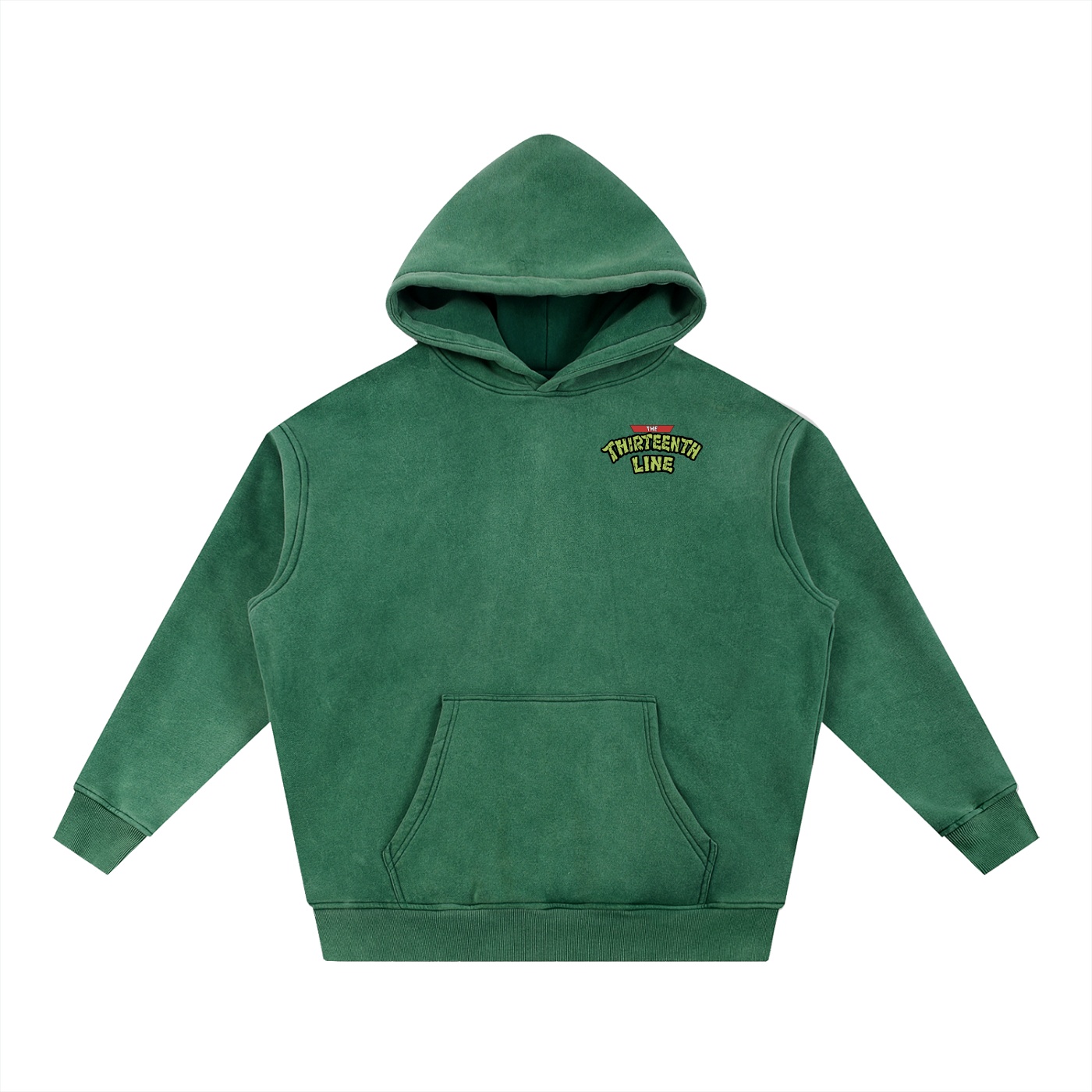 ”TURTLE TIME” Snow Wash Fleece Oversize Hoodie - Image 13