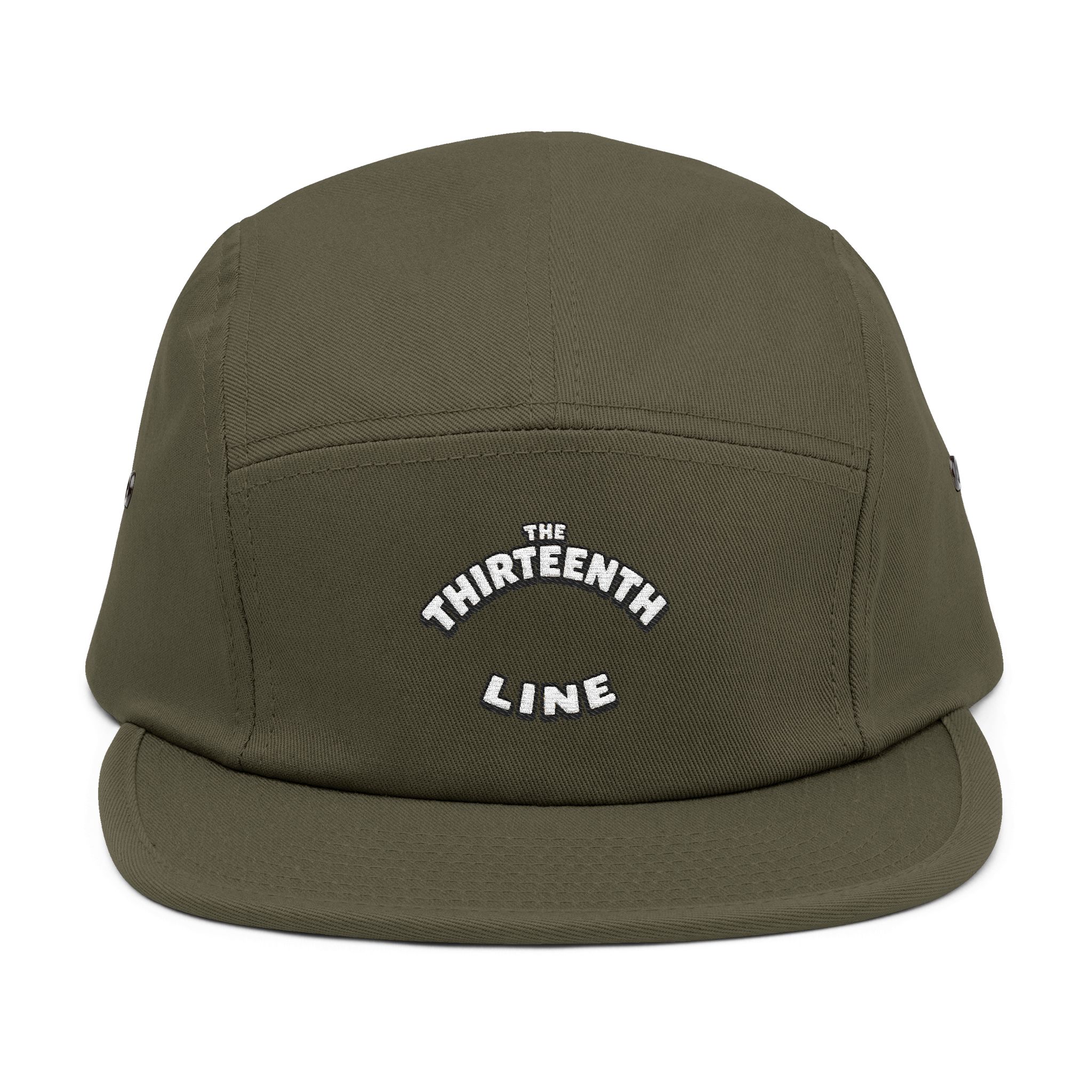 The Thirteenth Line embroidered 5 Panel Cap | khaki cotton hat - Image 5