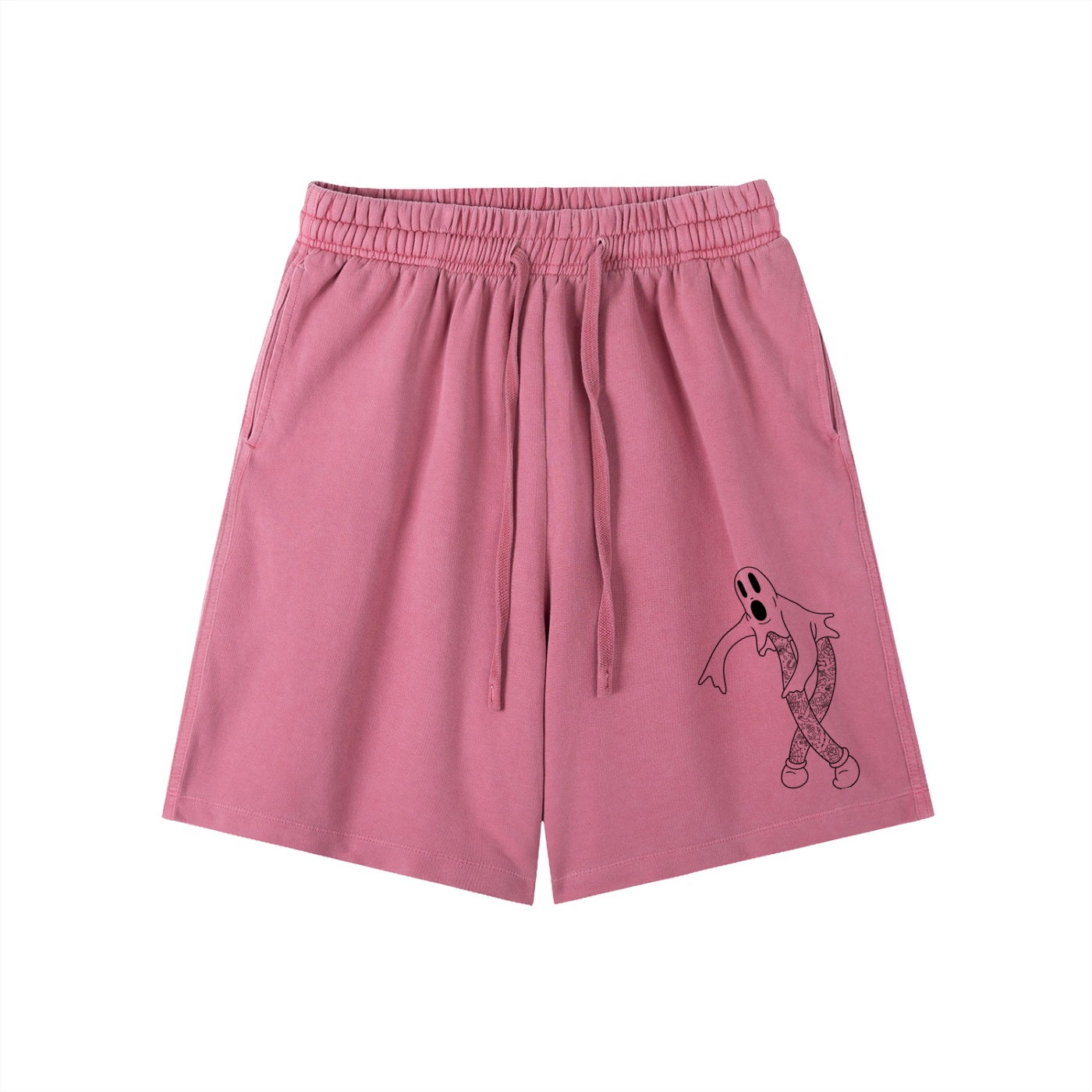 “GHOST” Vintage Wash Cotton Shorts - Image 9