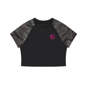 ”PINK PANTHER” Women’s Camo Raglan Crop T-Shirt