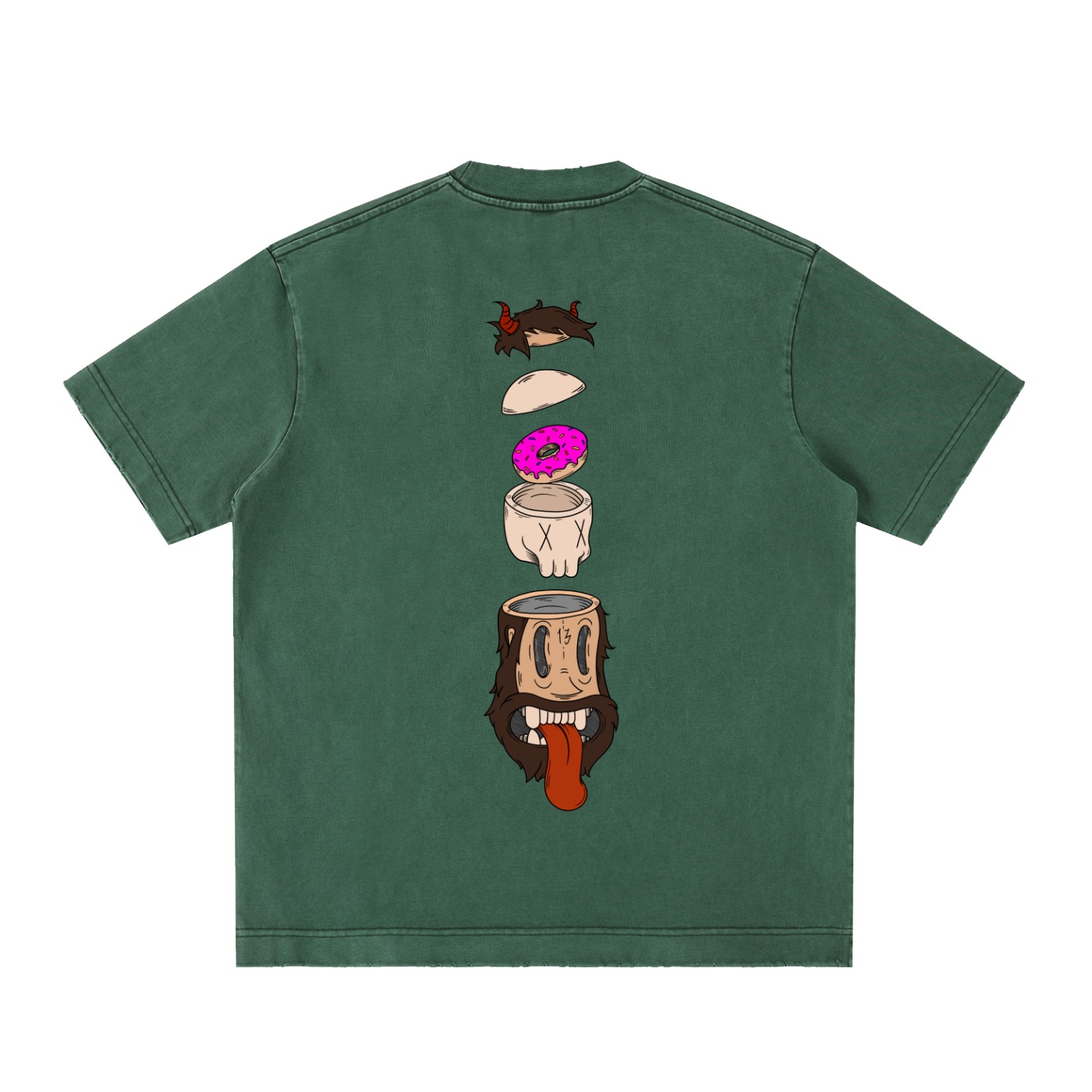 ”SPLIT” Heavyweight Vintage Washed Frayed T-Shirt - Image 14