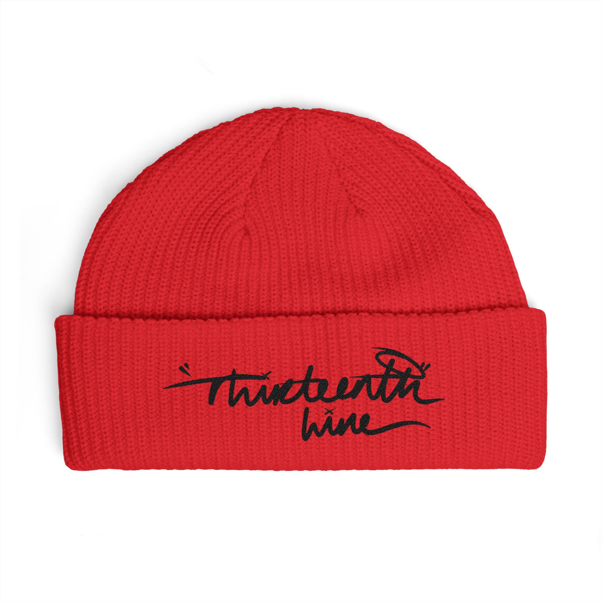 “HAND WRITING” Cuff Beanie — Handwritten 'Thirteenth Wine' Logo Knit Hat - Image 2