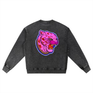 ”PINK PANTHER” Snow Wash Oversized Crewneck Sweatshirt