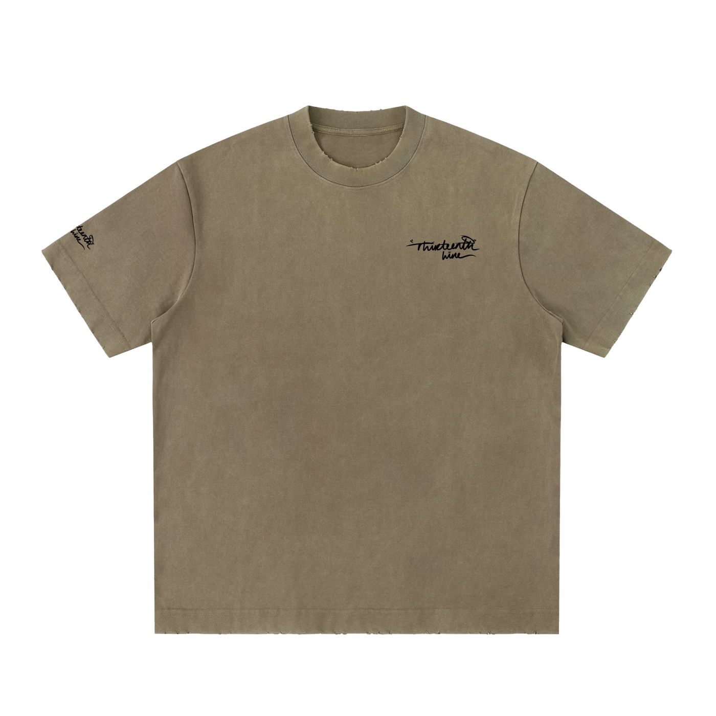 ”SEE BEAUTY” Heavyweight Vintage Washed Frayed T-Shirt - Image 2