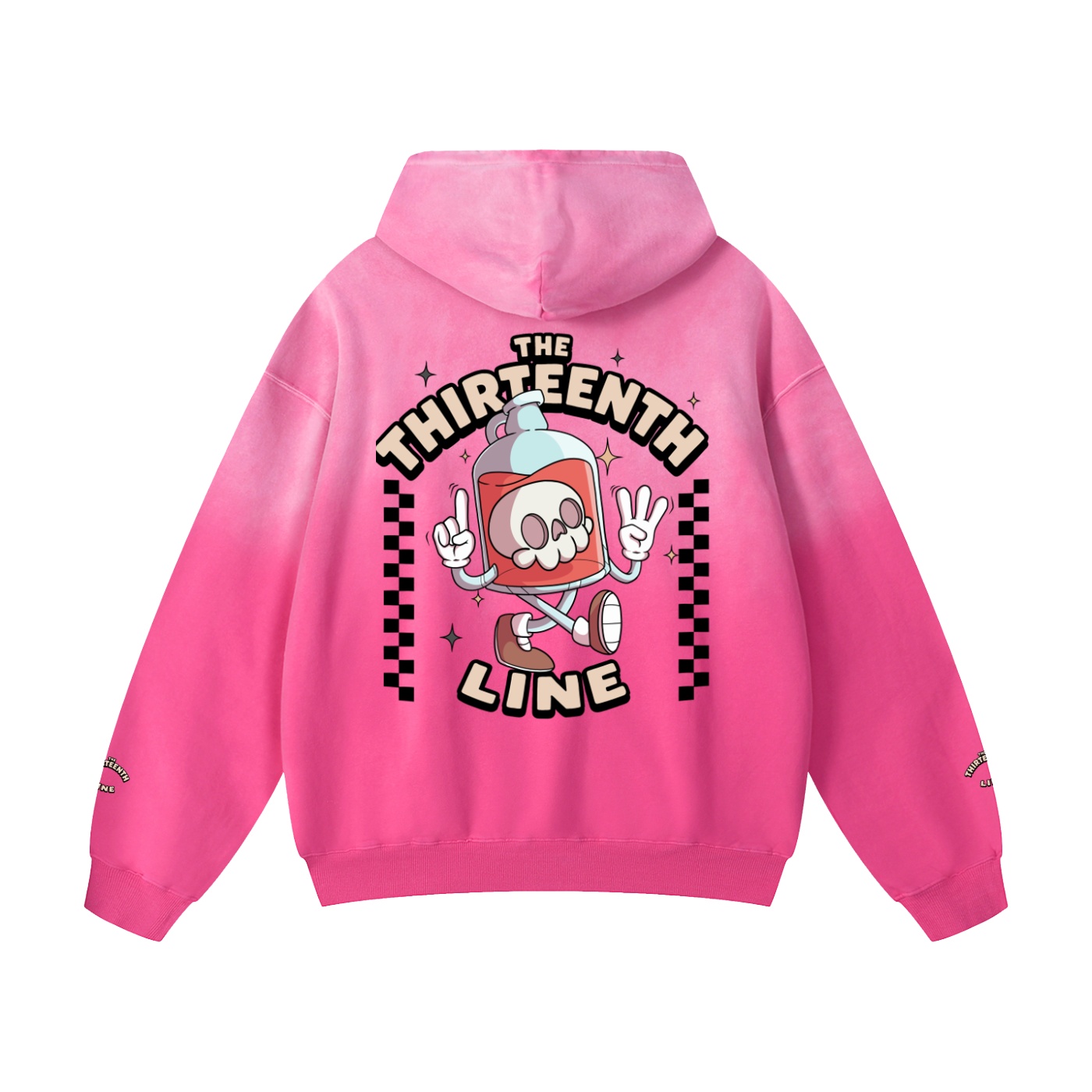 ”BOTTLE BRAIN” Heavyweight Sunfade Oversized Hoodie