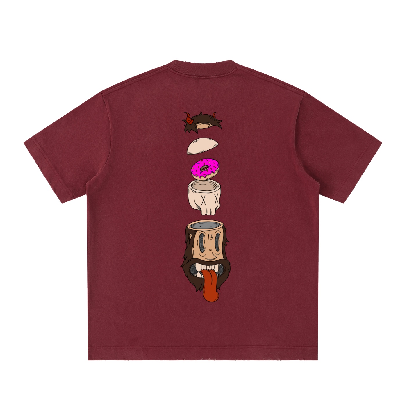 ”SPLIT” Heavyweight Vintage Washed Frayed T-Shirt - Image 18