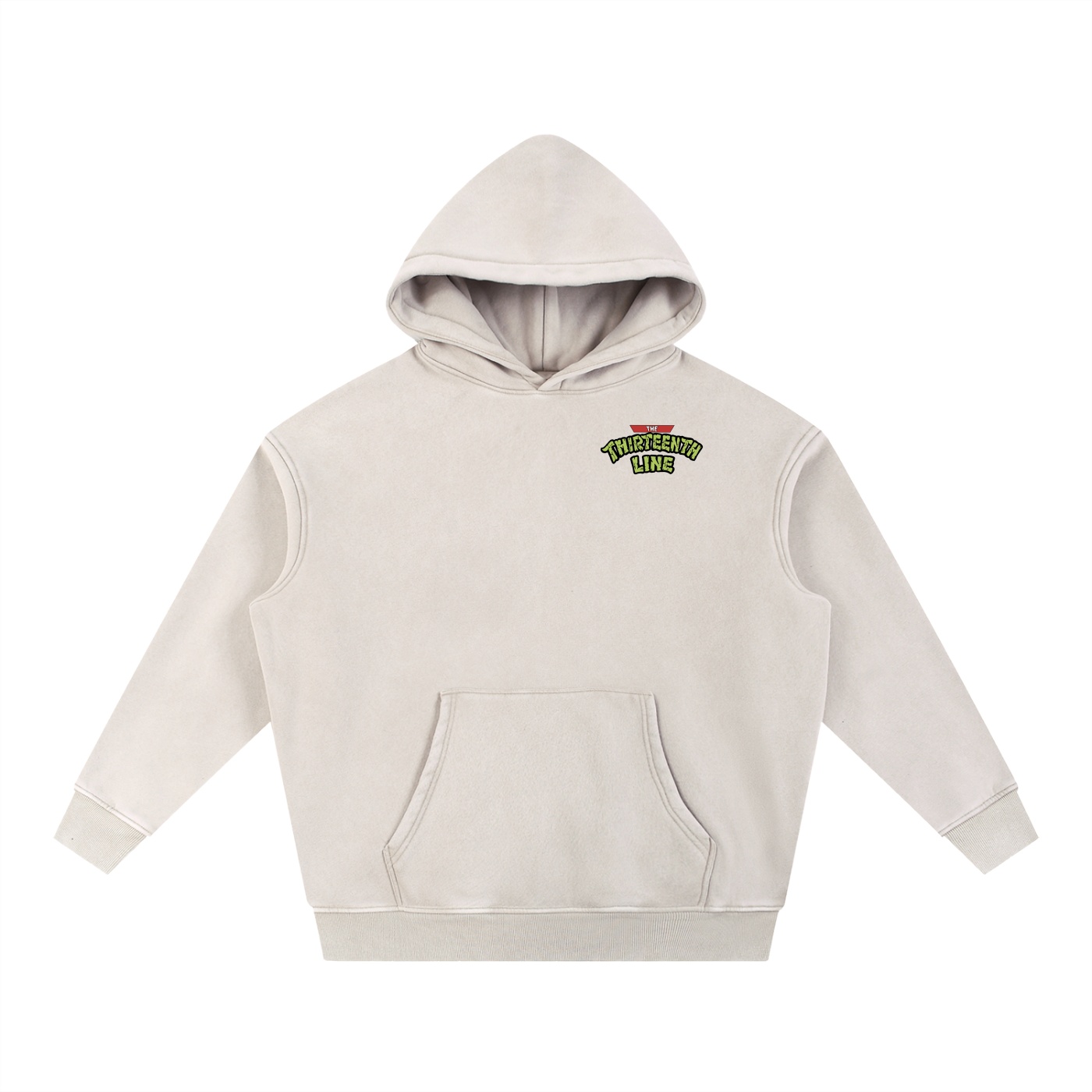”TURTLE TIME” Snow Wash Fleece Oversize Hoodie - Image 3