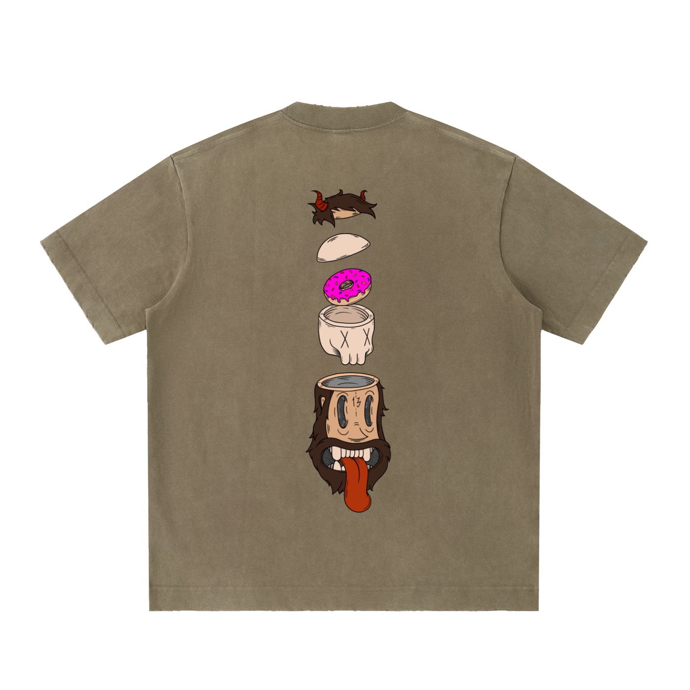 ”SPLIT” Heavyweight Vintage Washed Frayed T-Shirt - Image 10