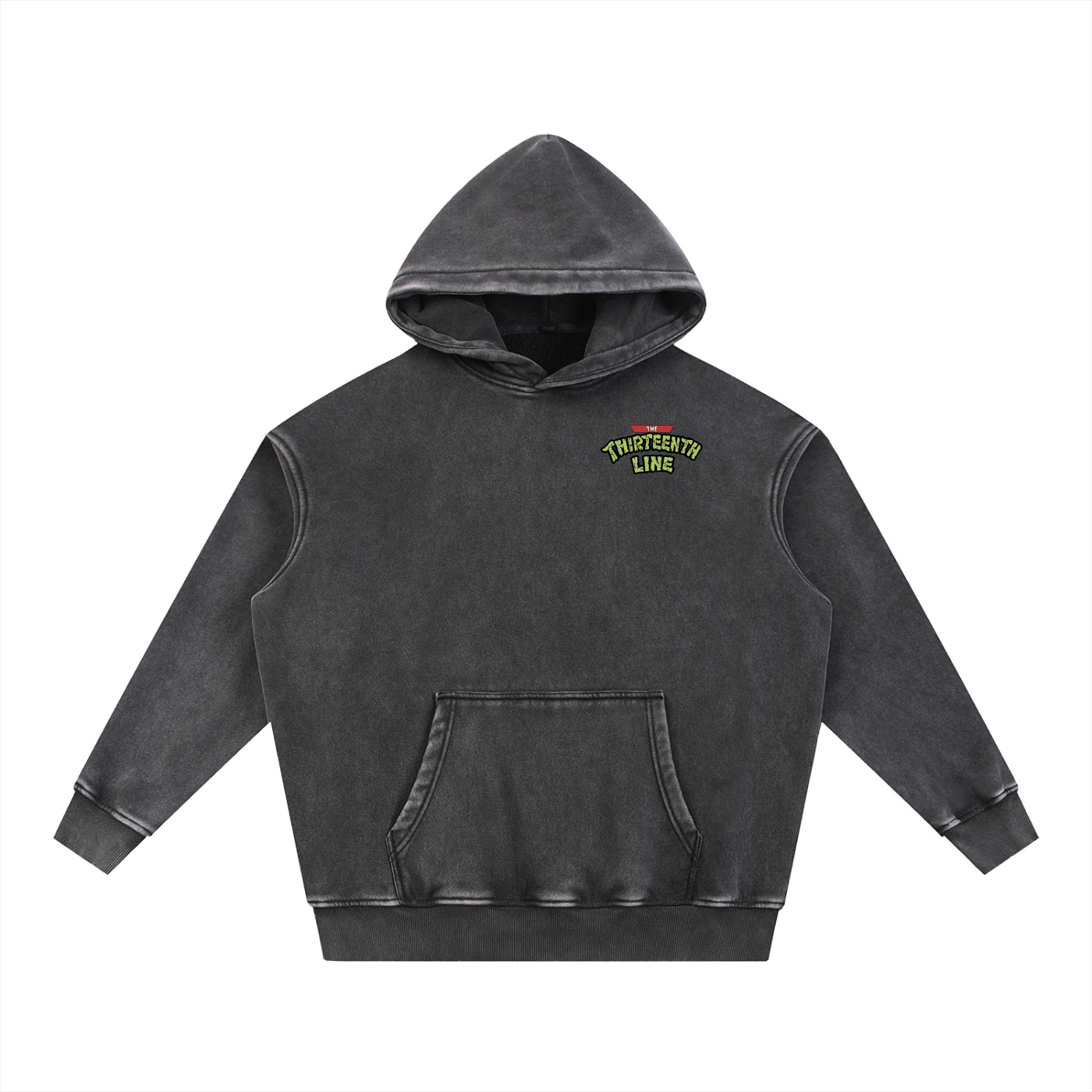 ”TURTLE TIME” Snow Wash Fleece Oversize Hoodie