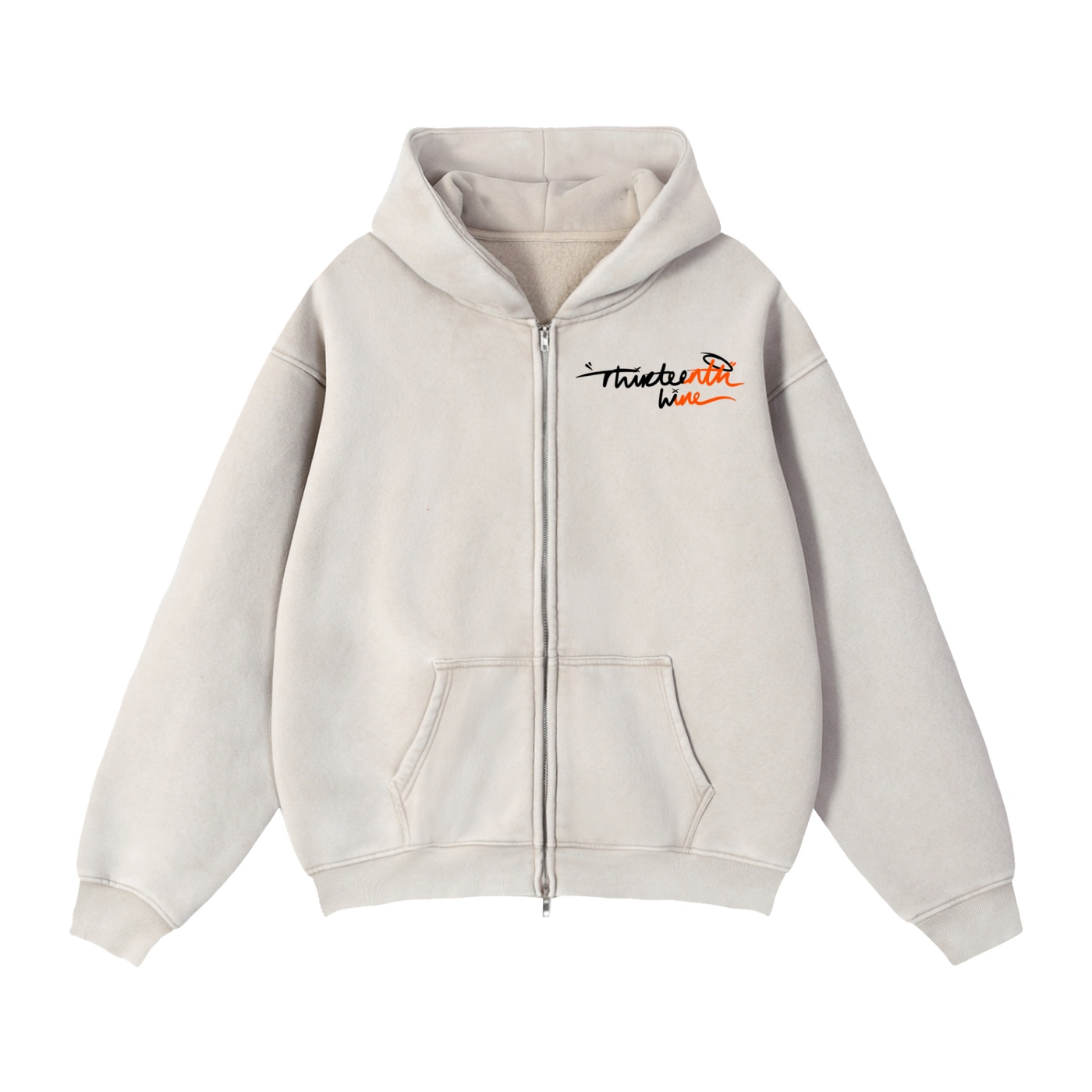 “PLUCKED” Zip-Through Boxy Fleece Hoodie - Image 2