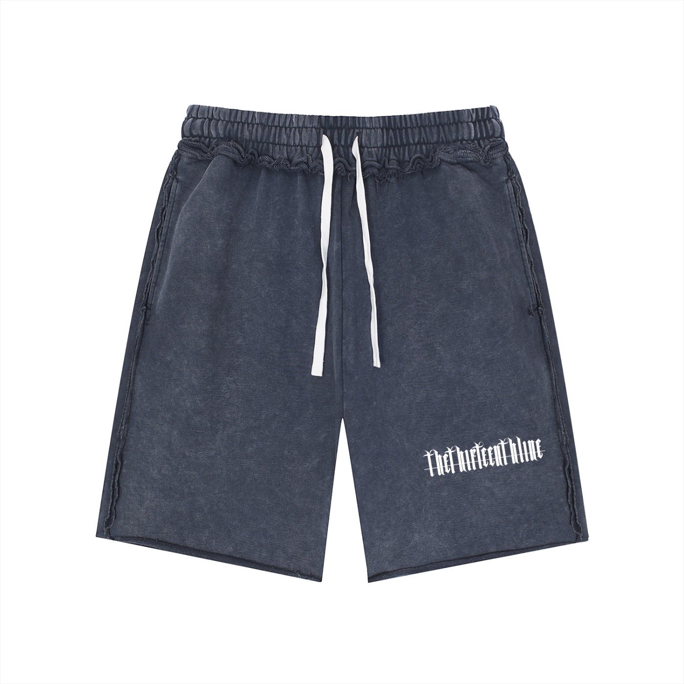 “SCARAB” Unisex Mineral Wash Raw Edge Shorts - Image 5