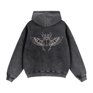 ”SCARAB” Zip-Through Boxy Fleece Hoodie