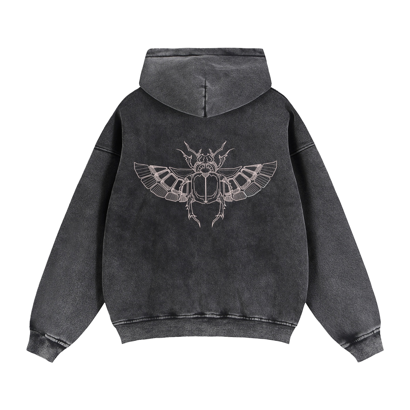 ”SCARAB” Zip-Through Boxy Fleece Hoodie