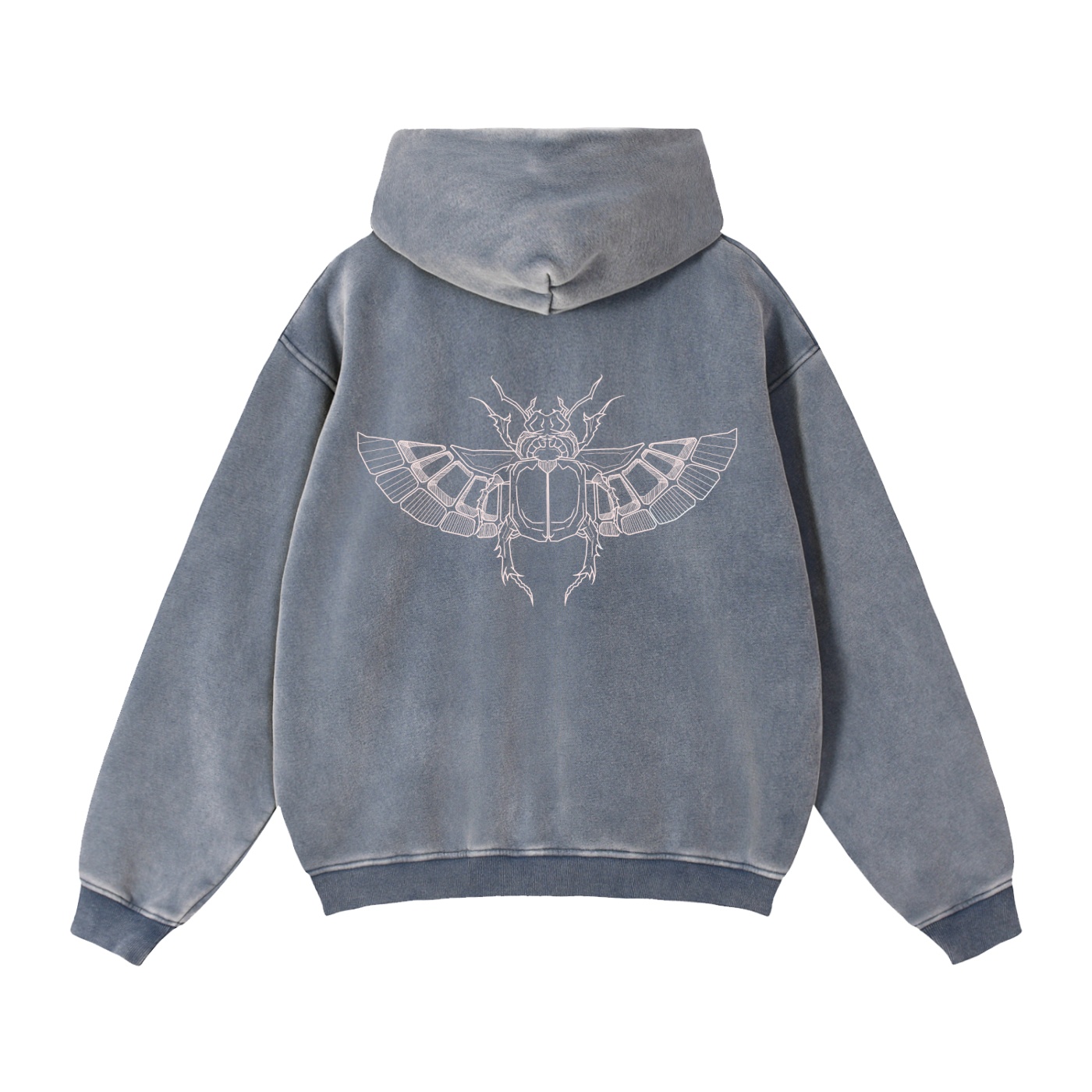 ”SCARAB” Zip-Through Boxy Fleece Hoodie - Image 2