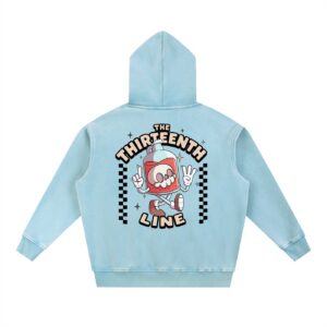 “BOTTLE BRAIN” Snow Wash Fleece Oversize Hoodie
