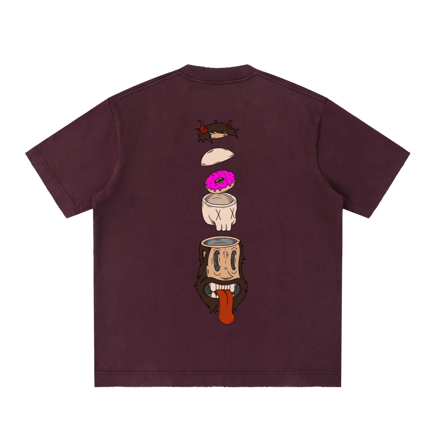 ”SPLIT” Heavyweight Vintage Washed Frayed T-Shirt - Image 24