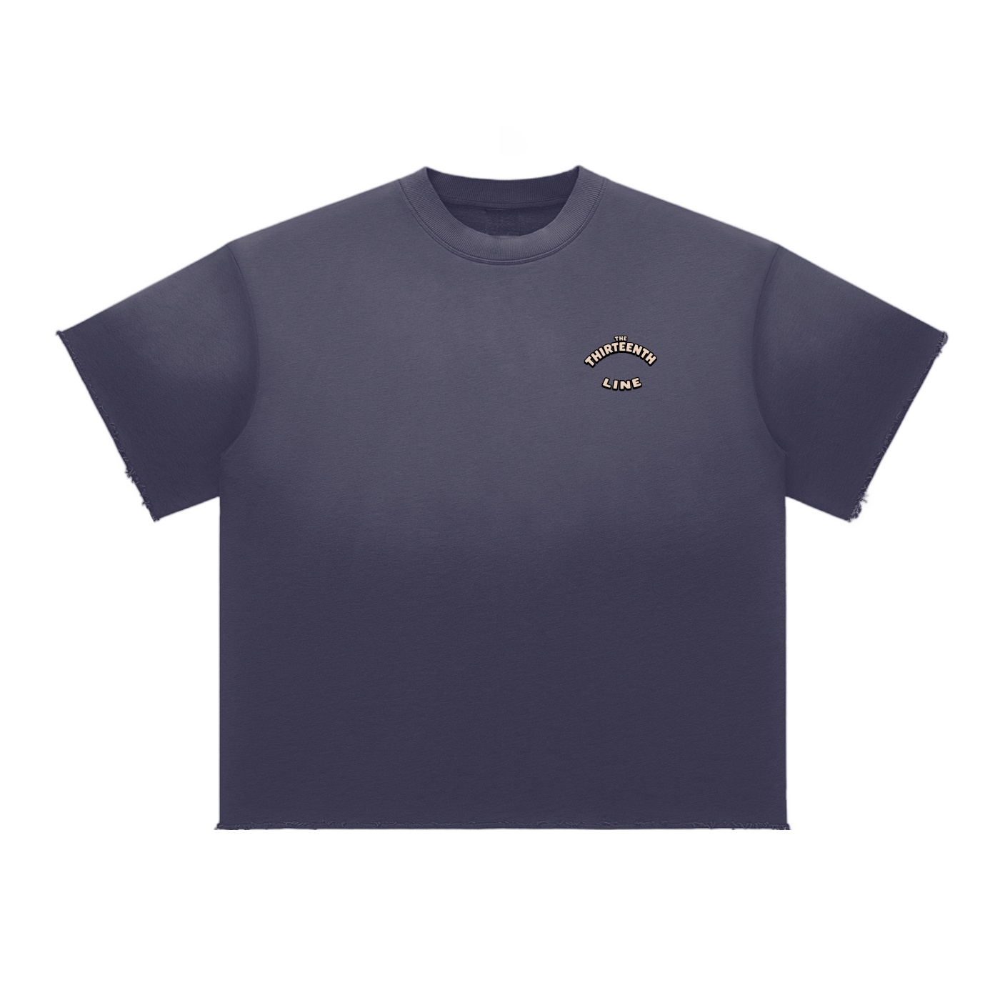 ”BOTTLE BRAIN” Sun Fade Raw Edge T-Shirt
