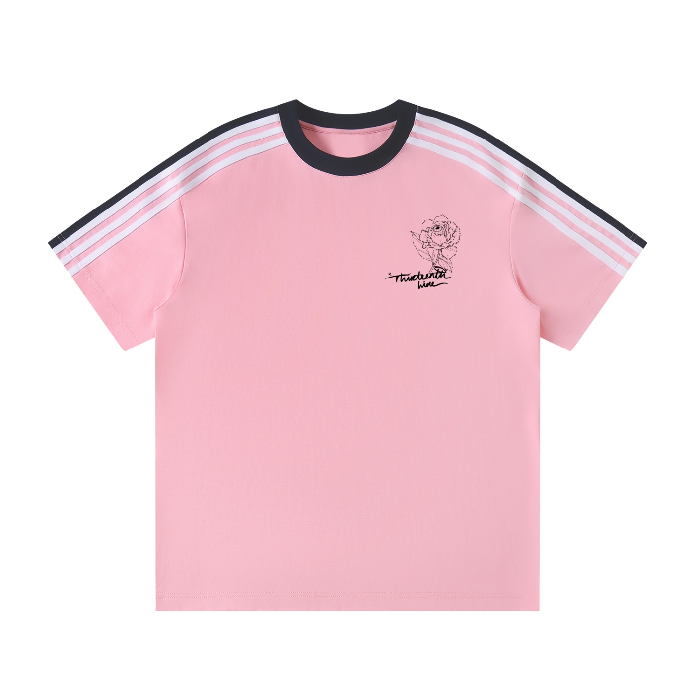 “90s BLOOM” Unisex Colorblock Striped T-Shirt - Image 7