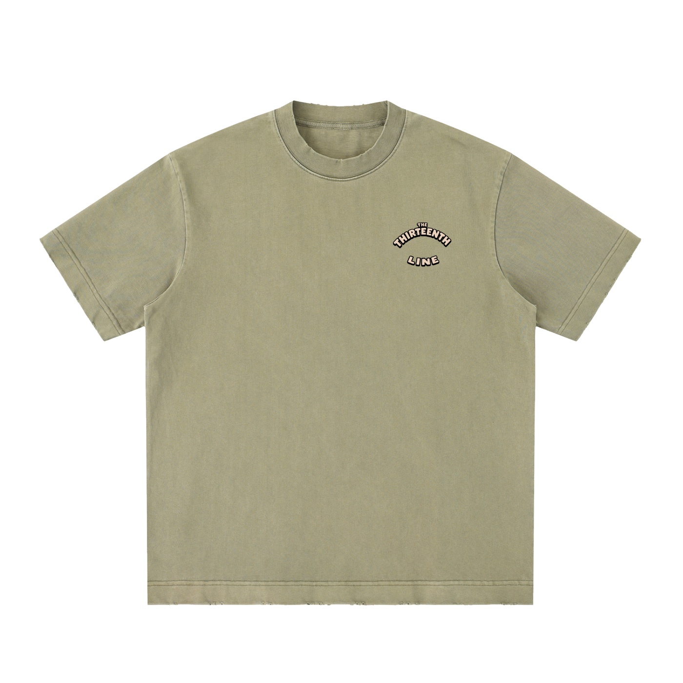 ”SPLIT” Heavyweight Vintage Washed Frayed T-Shirt - Image 7