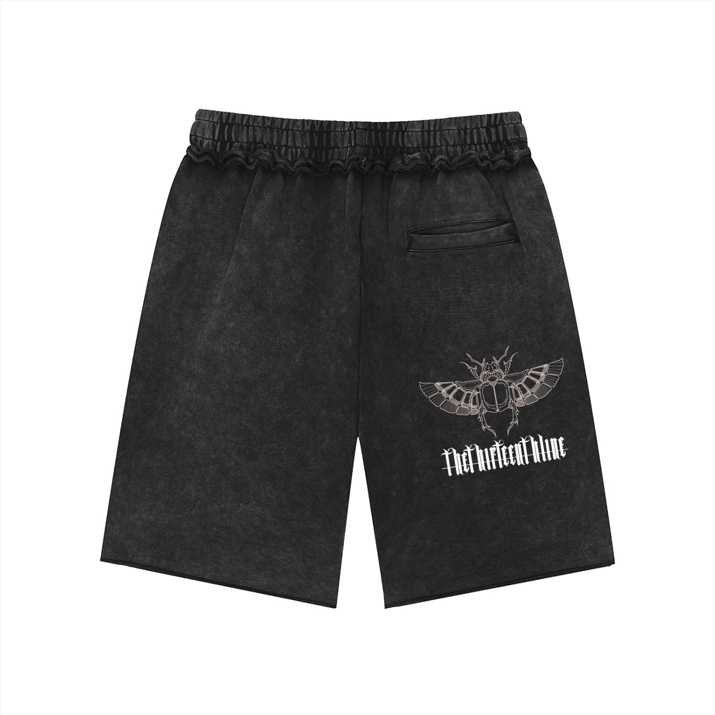 “SCARAB” Unisex Mineral Wash Raw Edge Shorts - Image 2