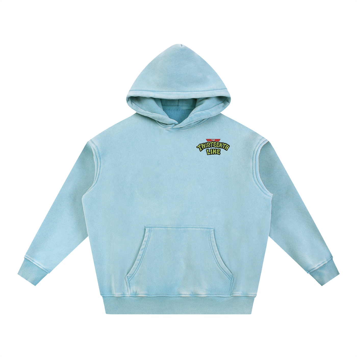”TURTLE TIME” Snow Wash Fleece Oversize Hoodie - Image 7