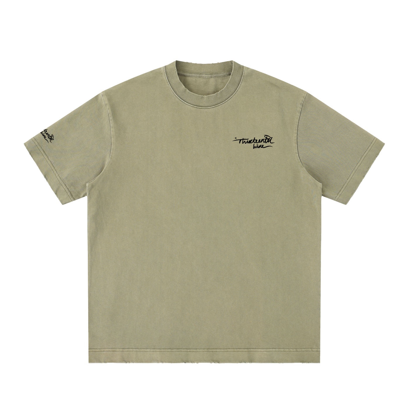 ”SEE BEAUTY” Heavyweight Vintage Washed Frayed T-Shirt - Image 5