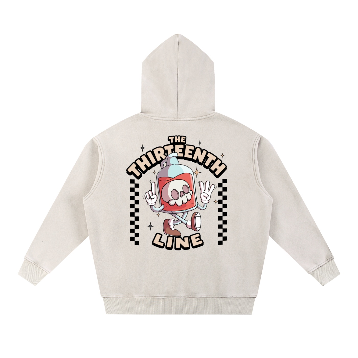 “BOTTLE BRAIN” Snow Wash Fleece Oversize Hoodie - Image 6