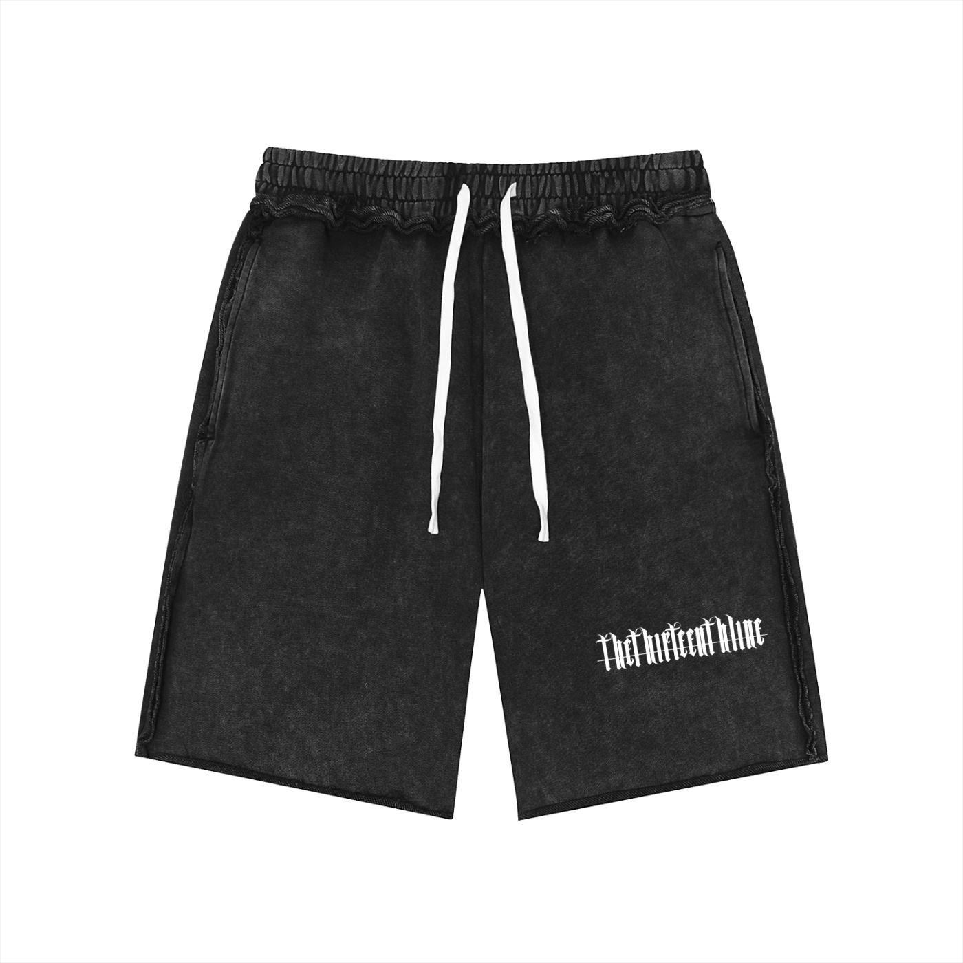 “SCARAB” Unisex Mineral Wash Raw Edge Shorts