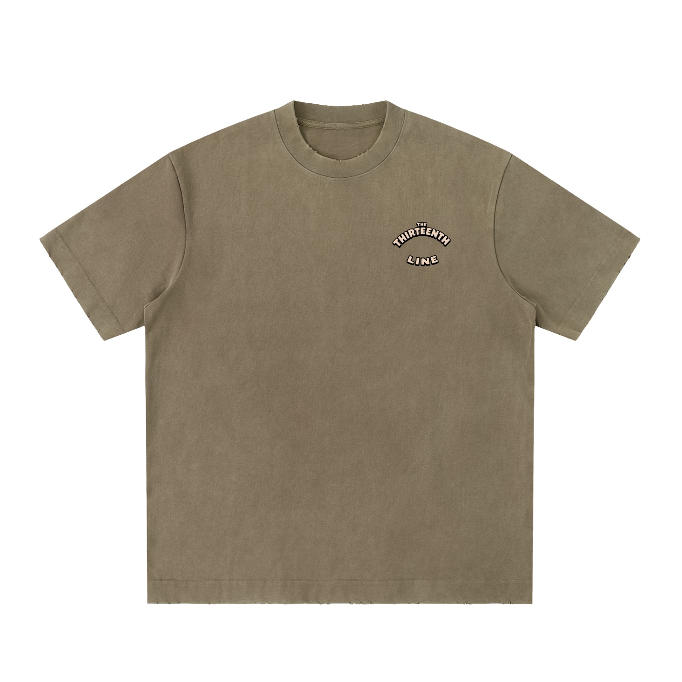 ”SPLIT” Heavyweight Vintage Washed Frayed T-Shirt - Image 9