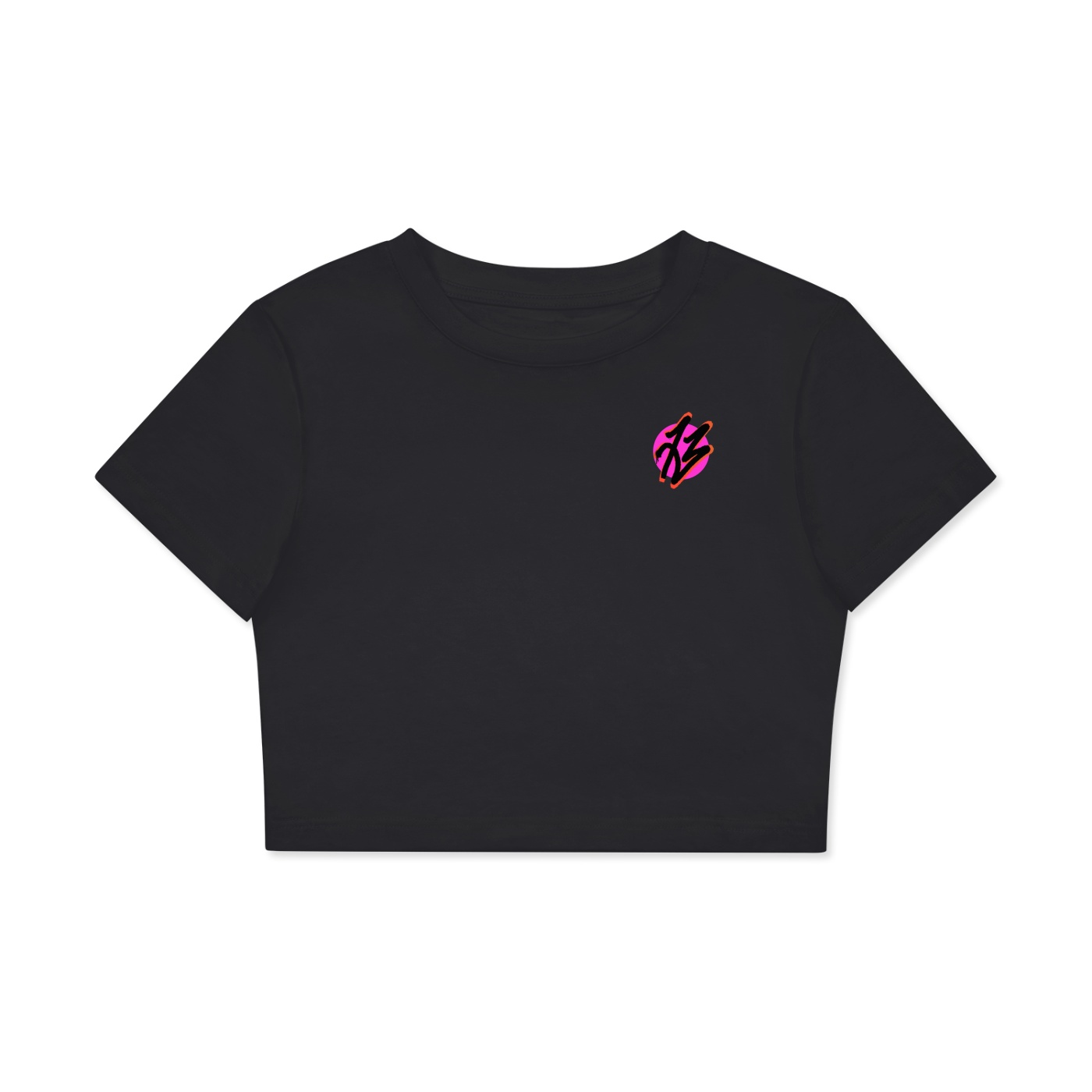 “PINK SKULL” Fitted Crop Cotton T-Shirt