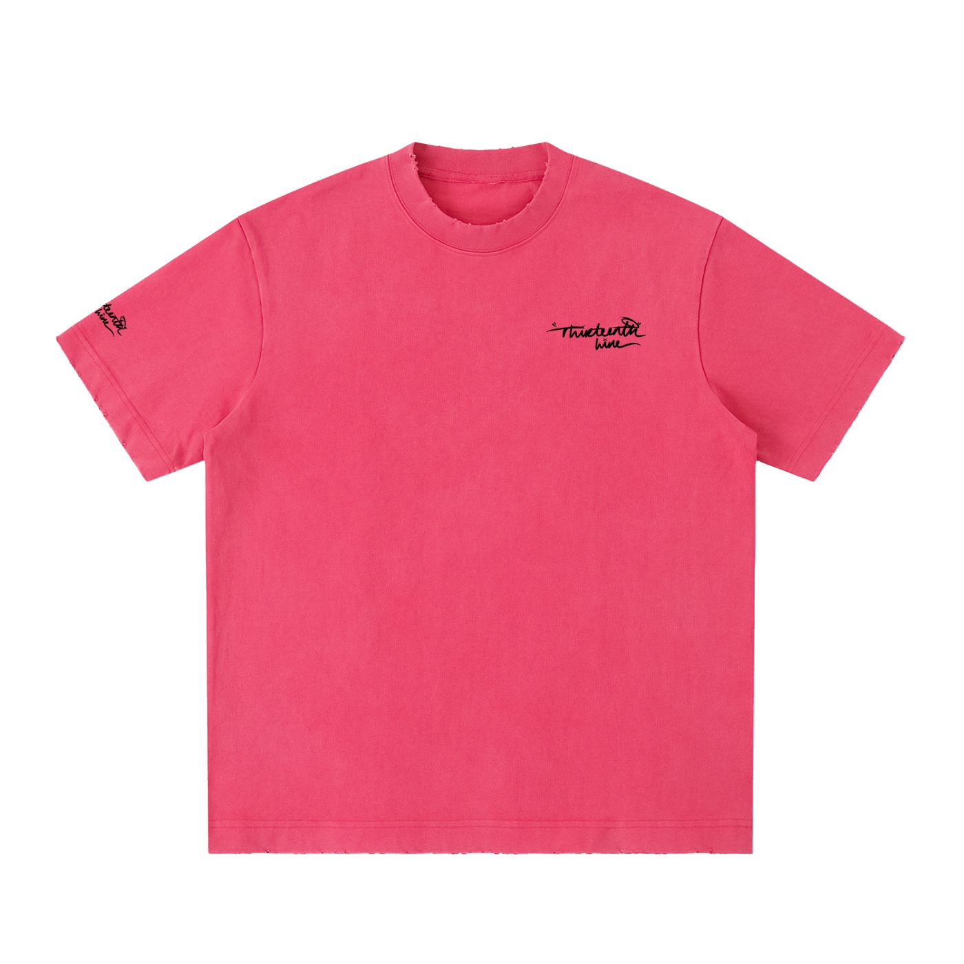 “SEE BEAUTY” Heavyweight Vintage Washed Frayed T-Shirt - Image 11