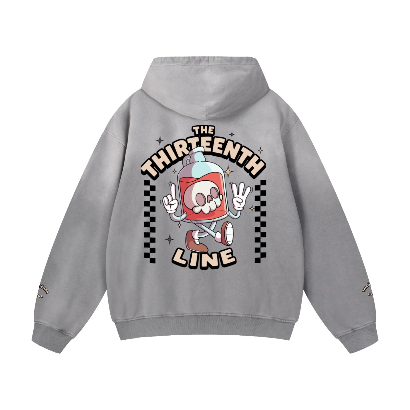 ”BOTTLE BRAIN” Heavyweight Sunfade Oversized Hoodie - Image 4