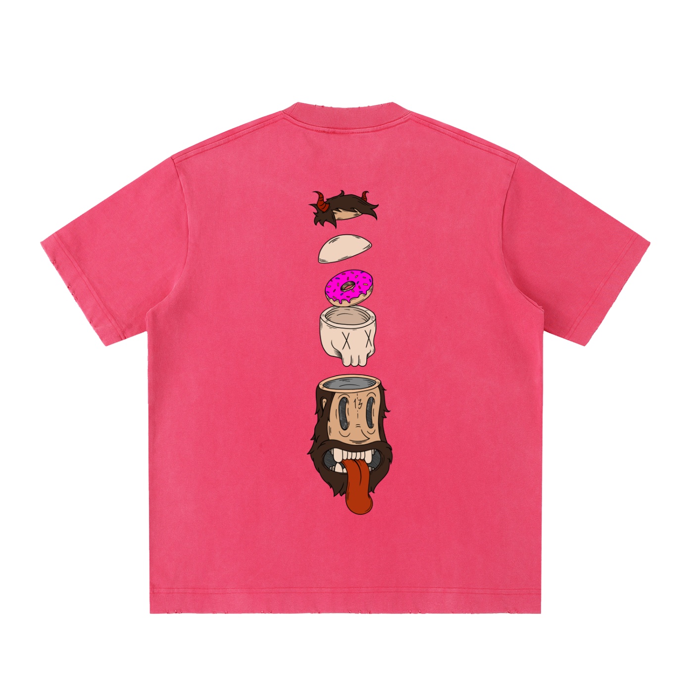 ”SPLIT” Heavyweight Vintage Washed Frayed T-Shirt - Image 12