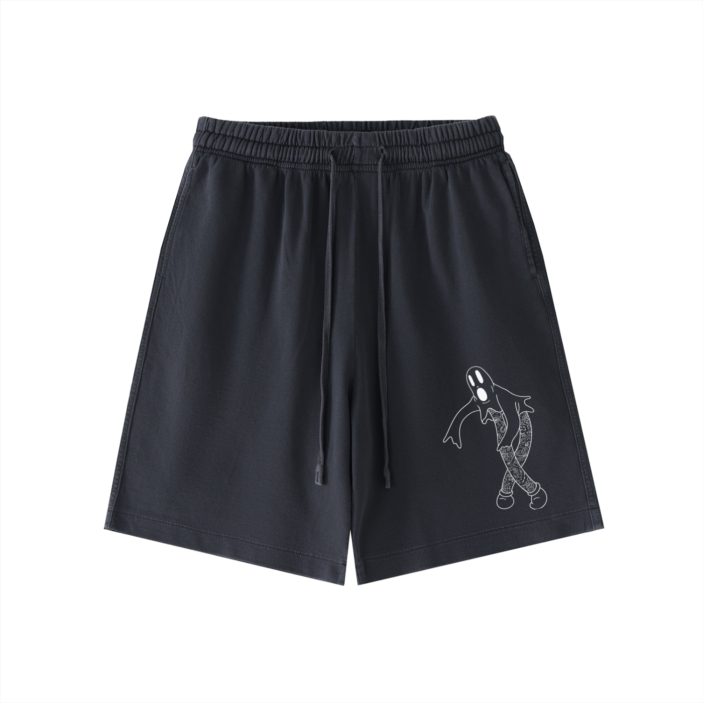 “GHOST” Vintage Wash Cotton Shorts