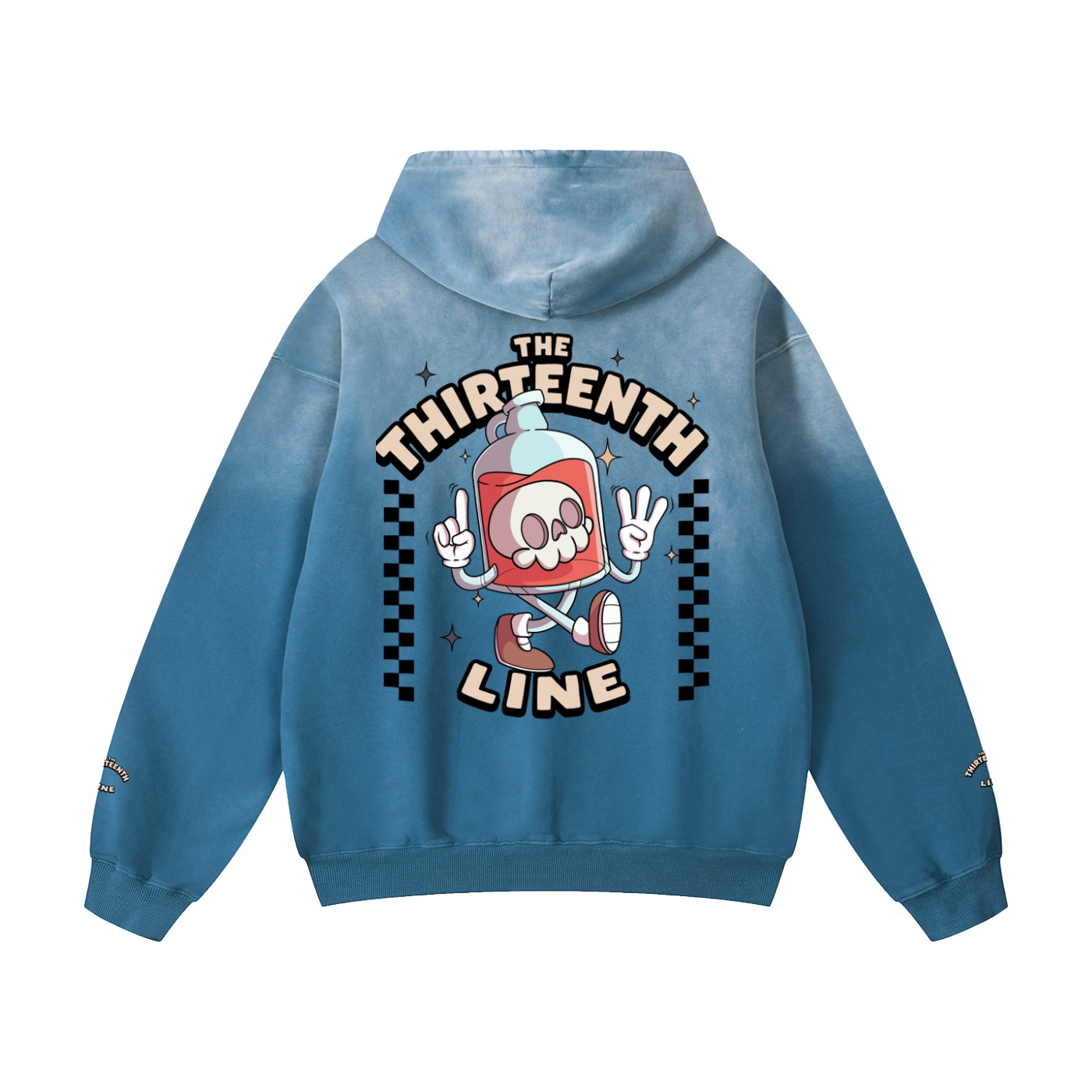 ”BOTTLE BRAIN” Heavyweight Sunfade Oversized Hoodie - Image 6