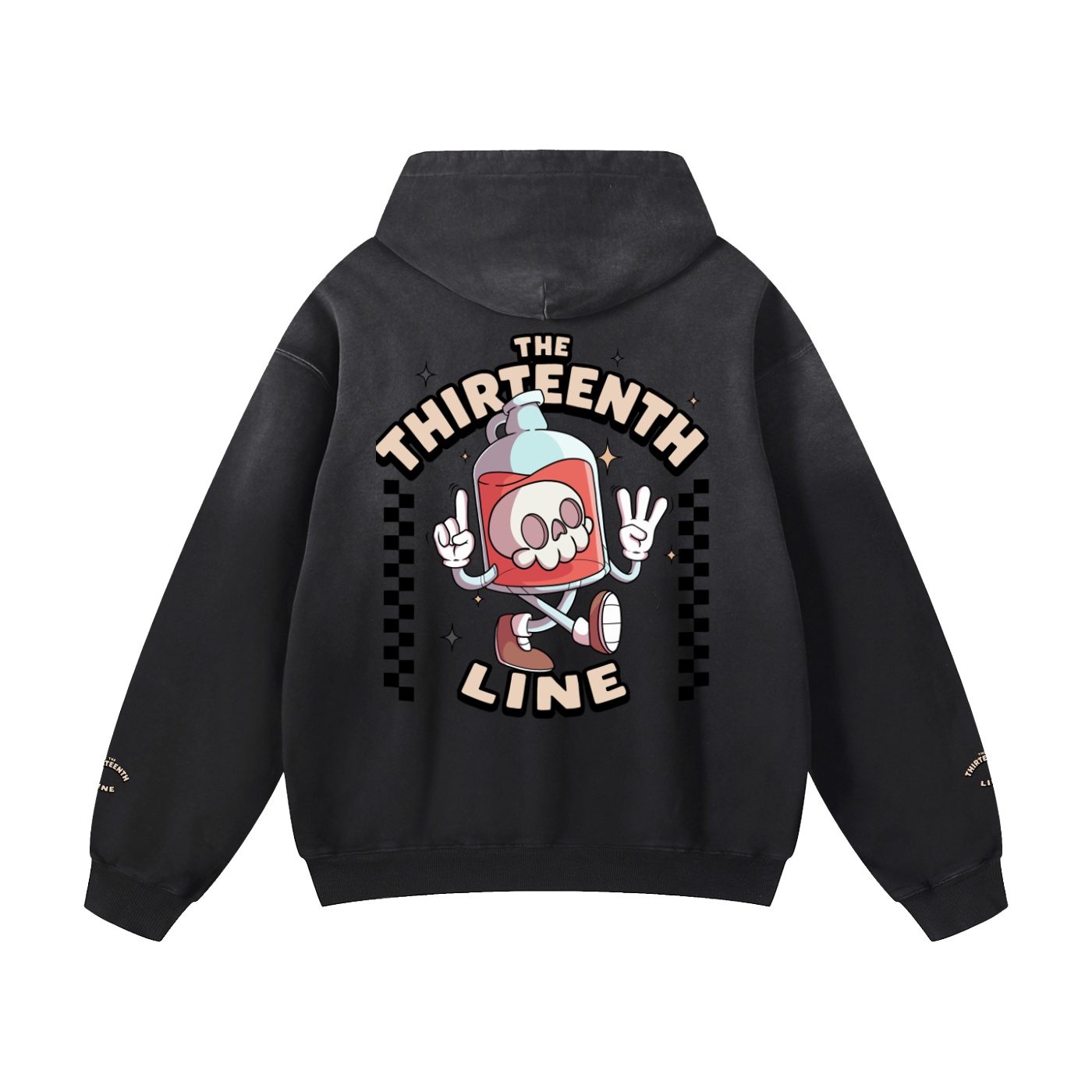 ”BOTTLE BRAIN” Heavyweight Sunfade Oversized Hoodie - Image 12