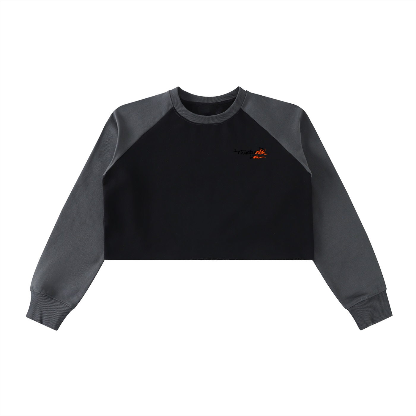 ”SEE BEAUTY” Raw-Hem Color-Block Raglan Crop Sweatshirt - Image 7