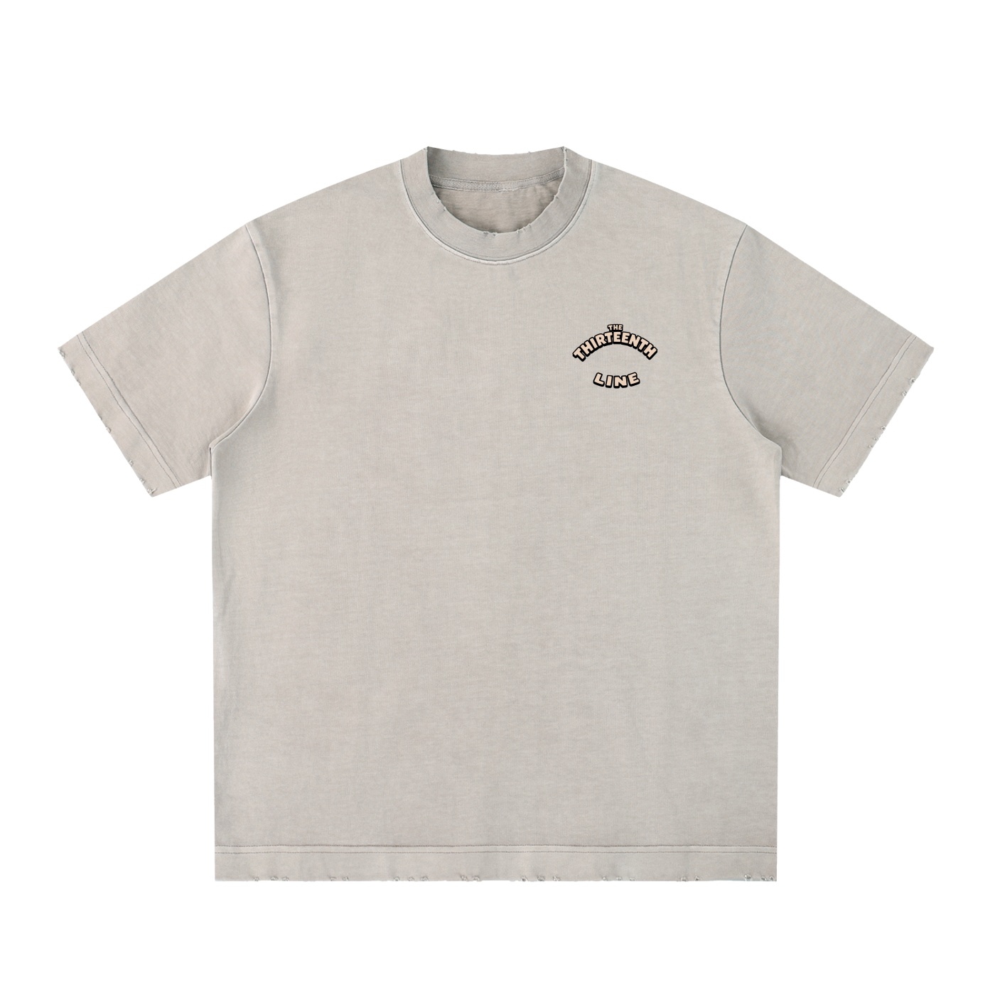”SPLIT” Heavyweight Vintage Washed Frayed T-Shirt - Image 4