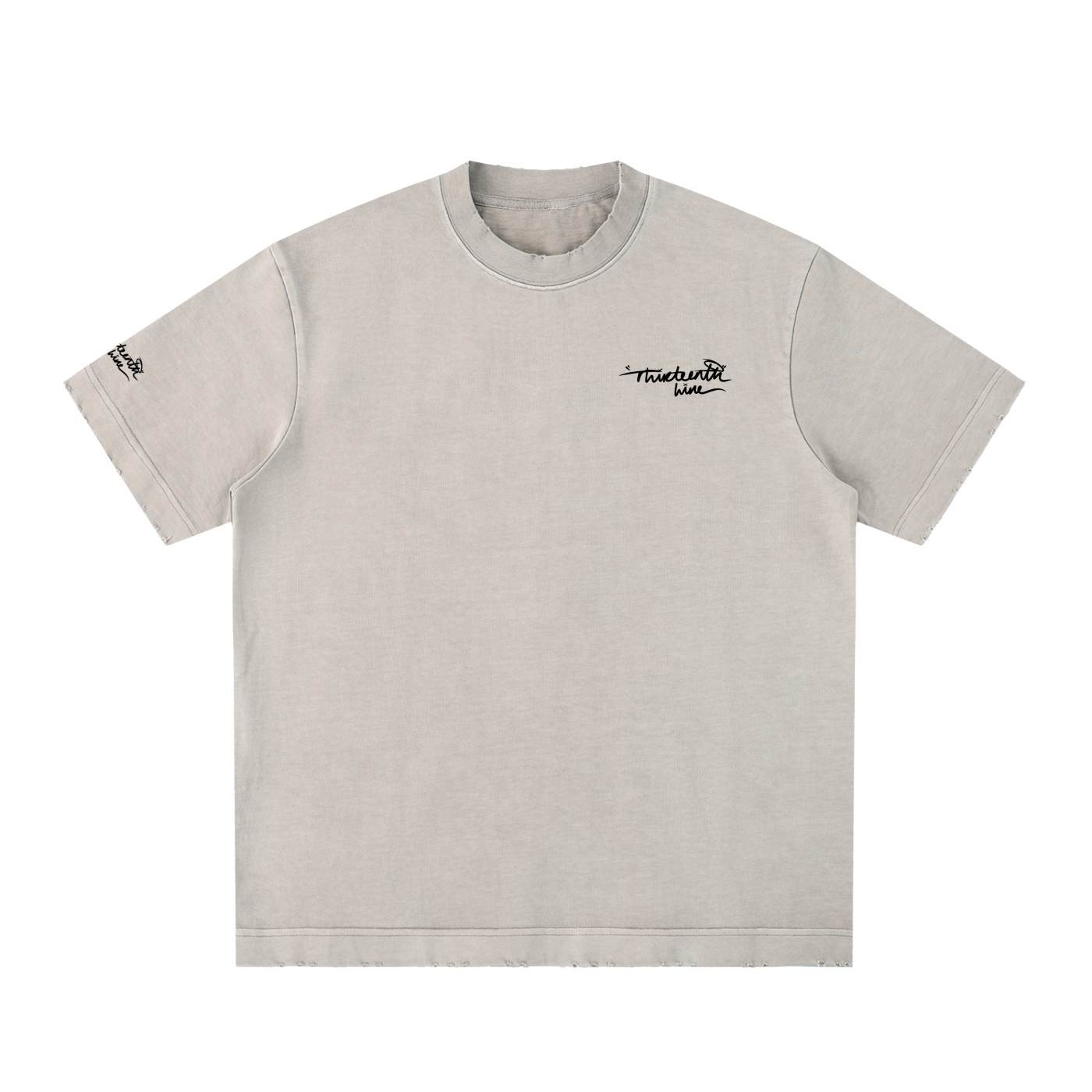 ”SEE BEAUTY” Heavyweight Vintage Washed Frayed T-Shirt - Image 3