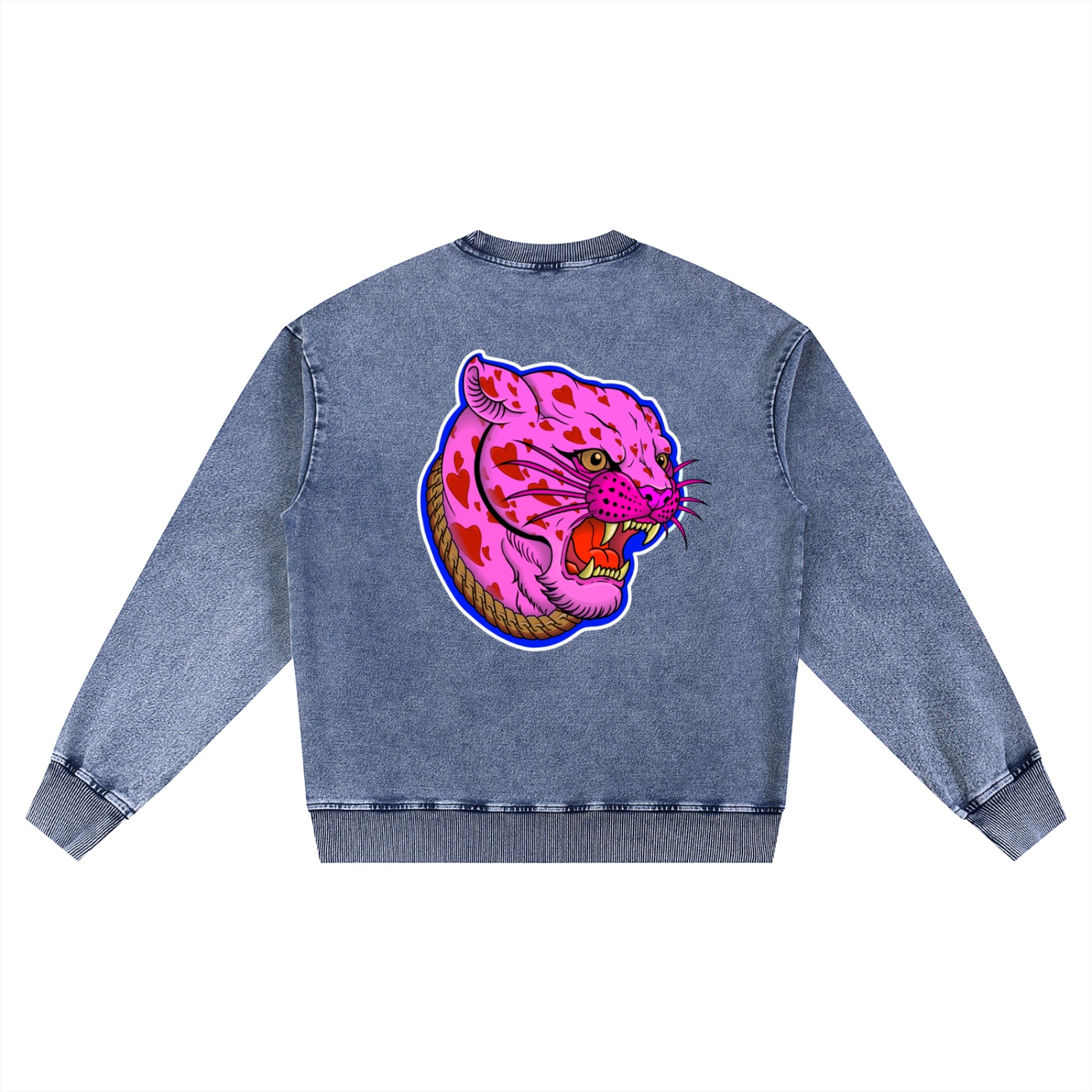 ”PINK PANTHER” Snow Wash Oversized Crewneck Sweatshirt - Image 4