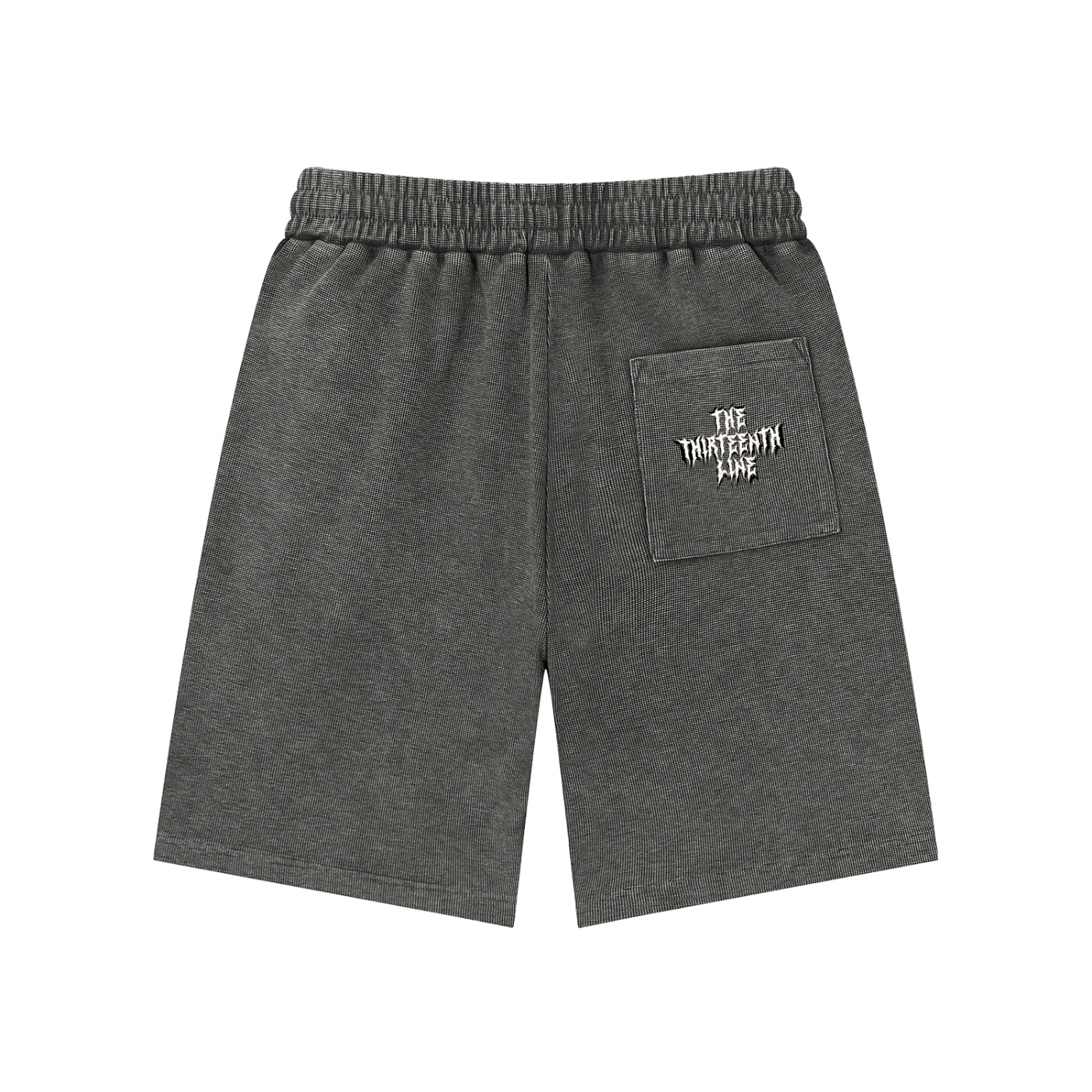 ’THIRTEEN” Mineral Wash Waffle Knit Shorts - Image 2