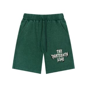 ’THIRTEEN” Mineral Wash Waffle Knit Shorts