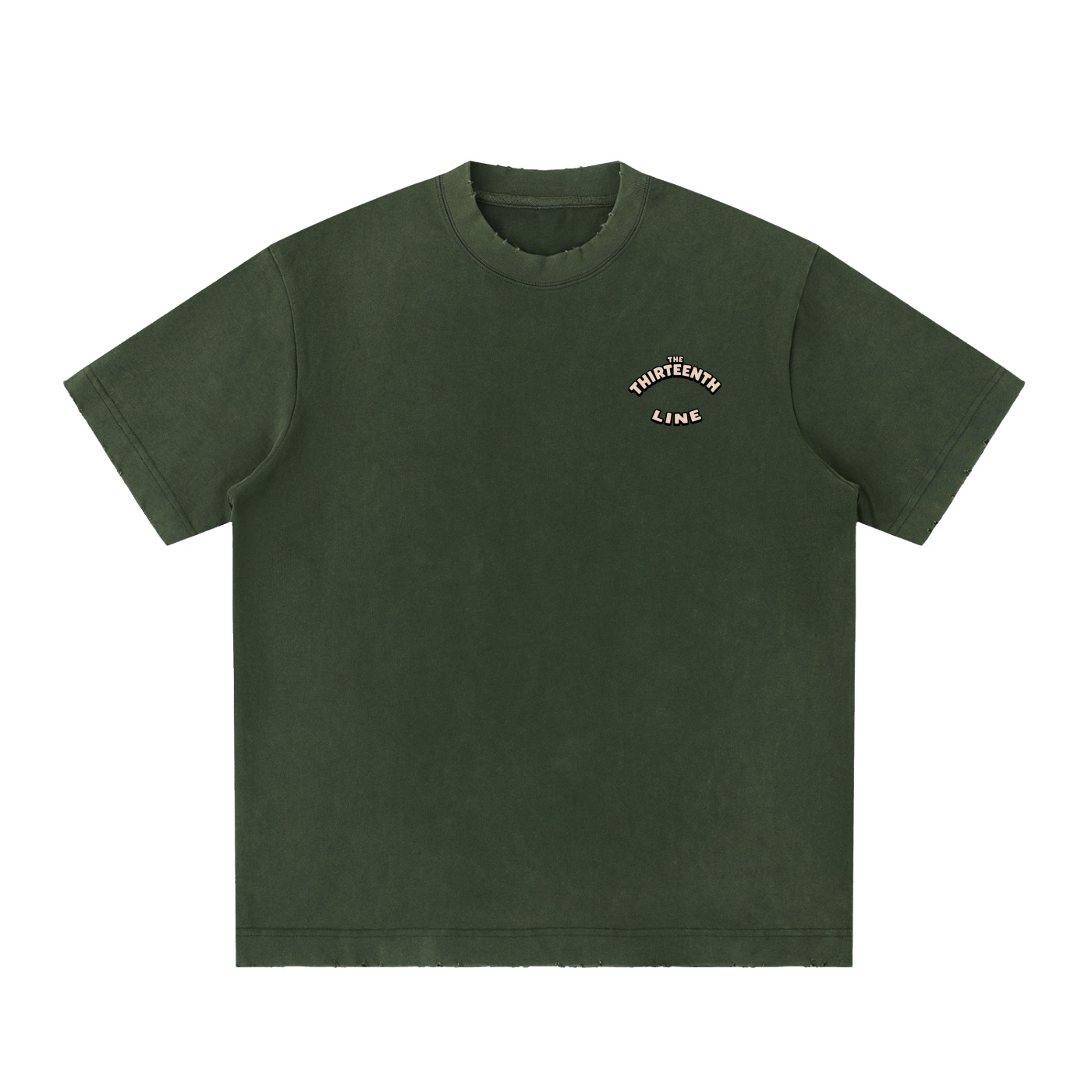 ”SPLIT” Heavyweight Vintage Washed Frayed T-Shirt - Image 19