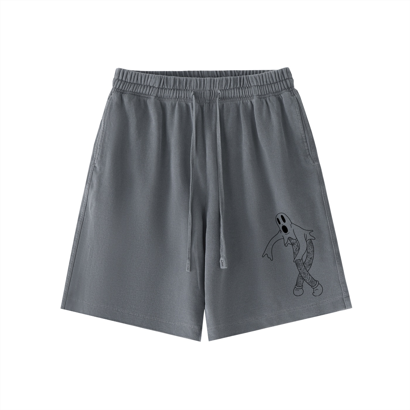“GHOST” Vintage Wash Cotton Shorts - Image 13