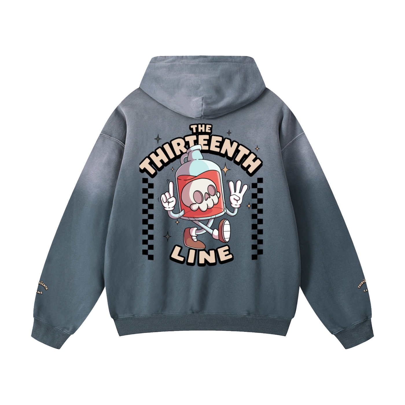”BOTTLE BRAIN” Heavyweight Sunfade Oversized Hoodie - Image 10