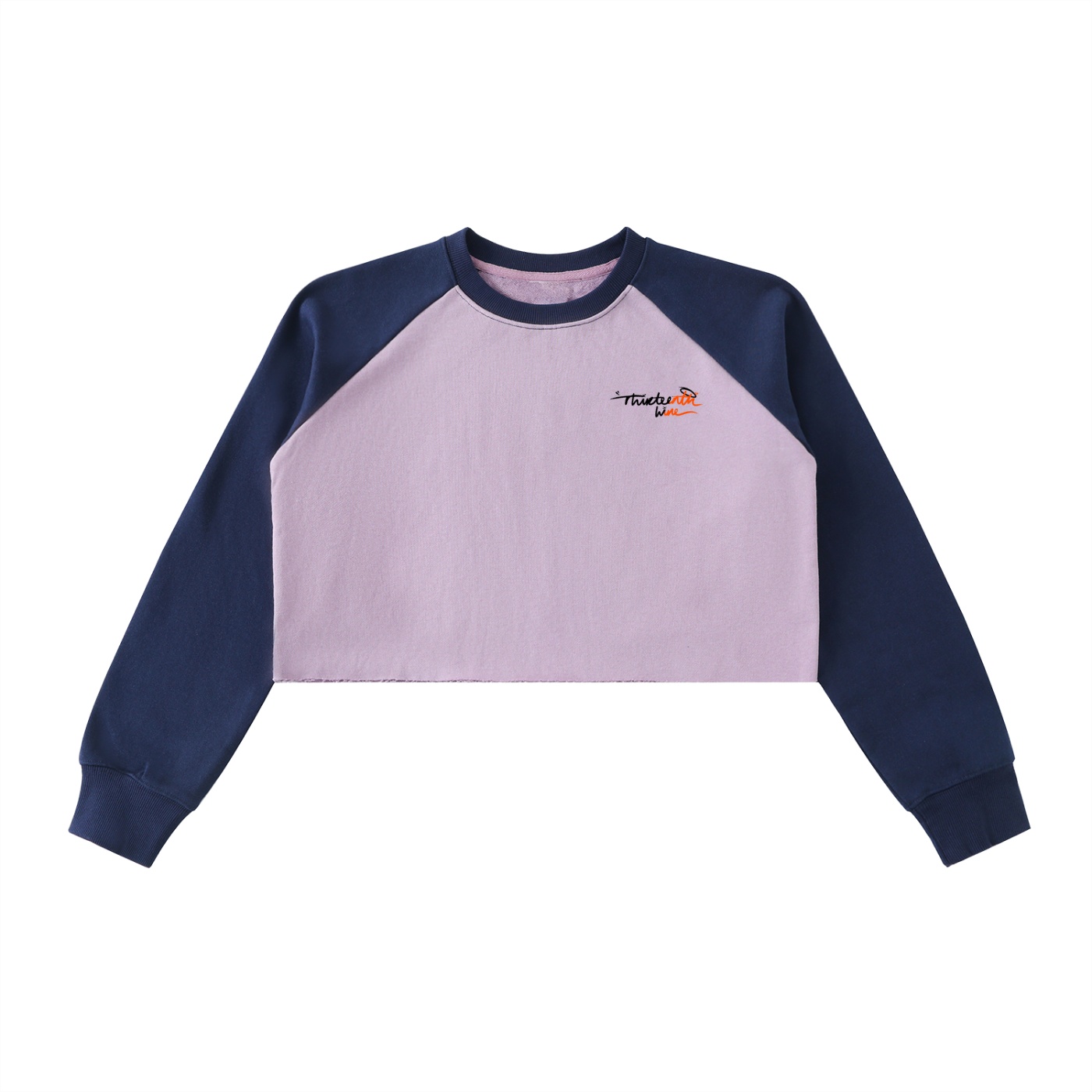 ”SEE BEAUTY” Raw-Hem Color-Block Raglan Crop Sweatshirt - Image 5