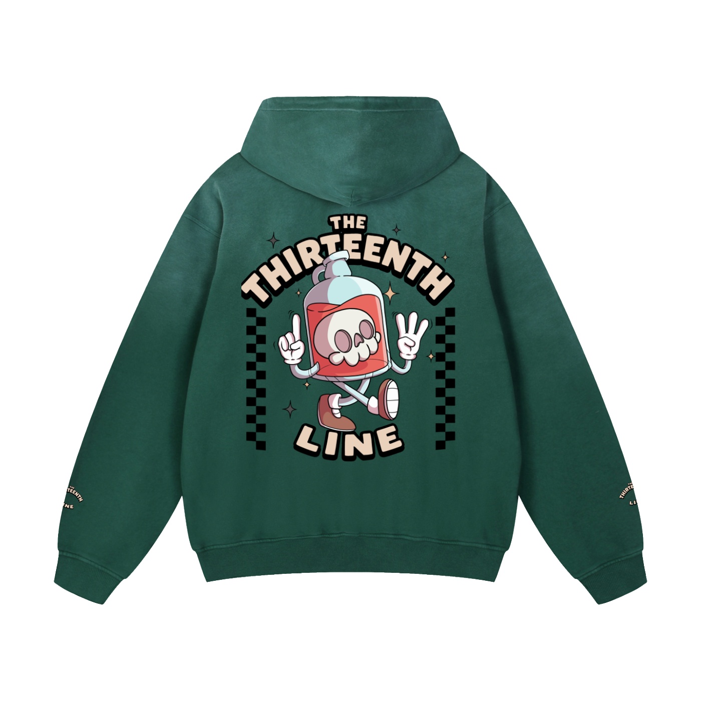 ”BOTTLE BRAIN” Heavyweight Sunfade Oversized Hoodie - Image 8