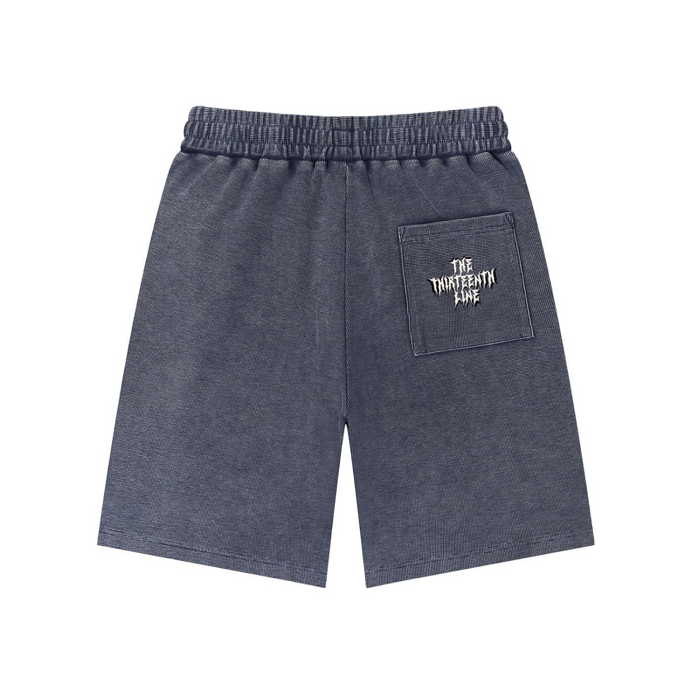 ’THIRTEEN” Mineral Wash Waffle Knit Shorts - Image 4