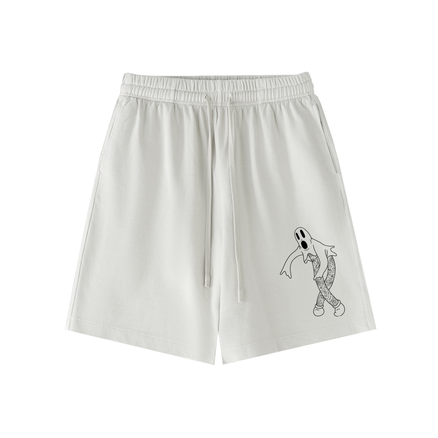 “GHOST” Vintage Wash Cotton Shorts